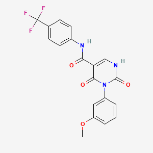 molecular formula C19H14F3N3O4 B11283846 3-(3-methoxyphenyl)-2,4-dioxo-N-[4-(trifluoromethyl)phenyl]-1,2,3,4-tetrahydropyrimidine-5-carboxamide 