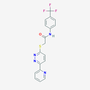 molecular formula C18H13F3N4OS B11283880 2-((6-(pyridin-2-yl)pyridazin-3-yl)thio)-N-(4-(trifluoromethyl)phenyl)acetamide 