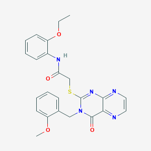 molecular formula C24H23N5O4S B11283889 N-(2-ethoxyphenyl)-2-({3-[(2-methoxyphenyl)methyl]-4-oxo-3,4-dihydropteridin-2-yl}sulfanyl)acetamide 