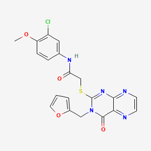 N-(3-chloro-4-methoxyphenyl)-2-({3-[(furan-2-yl)methyl]-4-oxo-3,4-dihydropteridin-2-yl}sulfanyl)acetamide