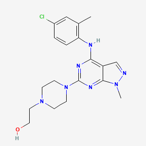 2-(4-{4-[(4-chloro-2-methylphenyl)amino]-1-methyl-1H-pyrazolo[3,4-d]pyrimidin-6-yl}piperazin-1-yl)ethanol