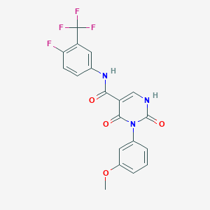 molecular formula C19H13F4N3O4 B11283917 N-[4-fluoro-3-(trifluoromethyl)phenyl]-3-(3-methoxyphenyl)-2,4-dioxo-1,2,3,4-tetrahydropyrimidine-5-carboxamide 