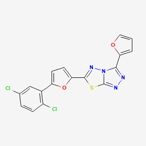 molecular formula C17H8Cl2N4O2S B11283931 6-[5-(2,5-Dichlorophenyl)furan-2-yl]-3-(furan-2-yl)-[1,2,4]triazolo[3,4-b][1,3,4]thiadiazole 