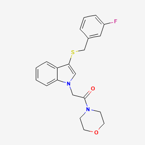 2-(3-((3-fluorobenzyl)thio)-1H-indol-1-yl)-1-morpholinoethanone