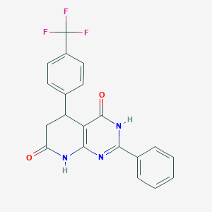 molecular formula C20H14F3N3O2 B11283968 4-hydroxy-2-phenyl-5-[4-(trifluoromethyl)phenyl]-5,8-dihydropyrido[2,3-d]pyrimidin-7(6H)-one 