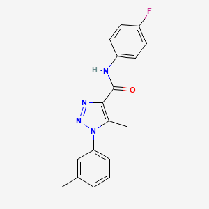 molecular formula C17H15FN4O B11283973 N-(4-fluorophenyl)-5-methyl-1-(3-methylphenyl)-1H-1,2,3-triazole-4-carboxamide 