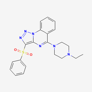 molecular formula C21H22N6O2S B11283982 5-(4-Ethylpiperazin-1-yl)-3-(phenylsulfonyl)[1,2,3]triazolo[1,5-a]quinazoline 