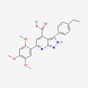 3-(4-ethylphenyl)-6-(2,4,5-trimethoxyphenyl)-2H-pyrazolo[3,4-b]pyridine-4-carboxylic acid