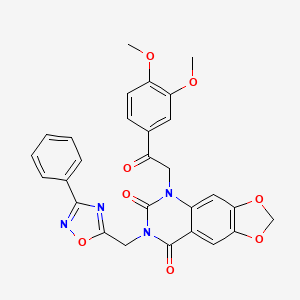 5-(2-(3,4-dimethoxyphenyl)-2-oxoethyl)-7-((3-phenyl-1,2,4-oxadiazol-5-yl)methyl)-[1,3]dioxolo[4,5-g]quinazoline-6,8(5H,7H)-dione