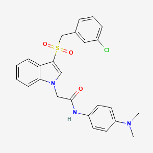 2-(3-((3-chlorobenzyl)sulfonyl)-1H-indol-1-yl)-N-(4-(dimethylamino)phenyl)acetamide