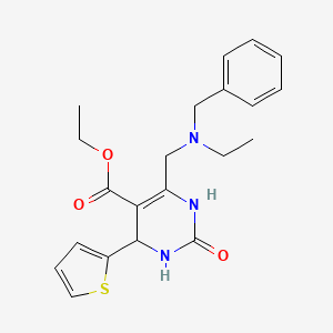 Ethyl 6-{[benzyl(ethyl)amino]methyl}-2-oxo-4-(thiophen-2-yl)-1,2,3,4-tetrahydropyrimidine-5-carboxylate