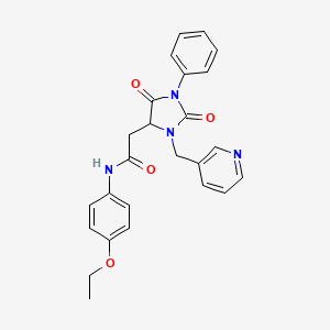 molecular formula C25H24N4O4 B11284067 2-[2,5-dioxo-1-phenyl-3-(pyridin-3-ylmethyl)imidazolidin-4-yl]-N-(4-ethoxyphenyl)acetamide 