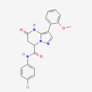 N-(4-chlorophenyl)-5-hydroxy-3-(2-methoxyphenyl)-6,7-dihydropyrazolo[1,5-a]pyrimidine-7-carboxamide