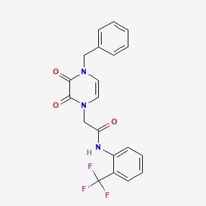 molecular formula C20H16F3N3O3 B11284096 2-(4-benzyl-2,3-dioxo-1,2,3,4-tetrahydropyrazin-1-yl)-N-[2-(trifluoromethyl)phenyl]acetamide 