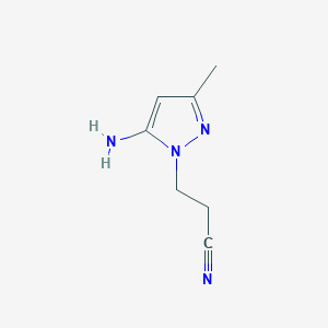 molecular formula C7H10N4 B112841 3-(5-氨基-3-甲基-1H-吡唑-1-基)丙腈 CAS No. 61255-82-1