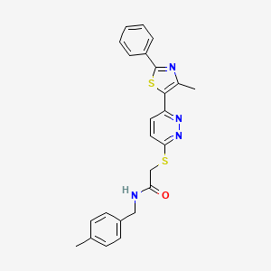 2-((6-(4-methyl-2-phenylthiazol-5-yl)pyridazin-3-yl)thio)-N-(4-methylbenzyl)acetamide