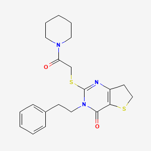 2-((2-oxo-2-(piperidin-1-yl)ethyl)thio)-3-phenethyl-6,7-dihydrothieno[3,2-d]pyrimidin-4(3H)-one