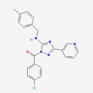 molecular formula C22H18ClN5O B11284129 (4-chlorophenyl){5-[(4-methylbenzyl)amino]-3-(pyridin-3-yl)-1H-1,2,4-triazol-1-yl}methanone 