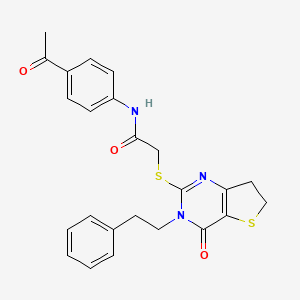 N-(4-acetylphenyl)-2-((4-oxo-3-phenethyl-3,4,6,7-tetrahydrothieno[3,2-d]pyrimidin-2-yl)thio)acetamide