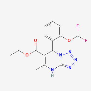 molecular formula C15H15F2N5O3 B11284191 Ethyl 7-[2-(difluoromethoxy)phenyl]-5-methyl-4,7-dihydrotetrazolo[1,5-a]pyrimidine-6-carboxylate 