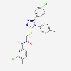 molecular formula C24H20Cl2N4OS B11284200 N-(3-chloro-4-methylphenyl)-2-{[5-(4-chlorophenyl)-4-(4-methylphenyl)-4H-1,2,4-triazol-3-yl]sulfanyl}acetamide CAS No. 477330-99-7