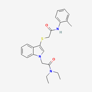 N,N-Diethyl-2-[3-({[(2-methylphenyl)carbamoyl]methyl}sulfanyl)-1H-indol-1-YL]acetamide