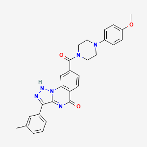 8-(4-(4-methoxyphenyl)piperazine-1-carbonyl)-3-(m-tolyl)-[1,2,3]triazolo[1,5-a]quinazolin-5(4H)-one