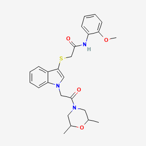 2-((1-(2-(2,6-dimethylmorpholino)-2-oxoethyl)-1H-indol-3-yl)thio)-N-(2-methoxyphenyl)acetamide