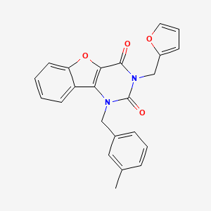 3-(Furan-2-ylmethyl)-1-[(3-methylphenyl)methyl]-[1]benzofuro[3,2-d]pyrimidine-2,4-dione