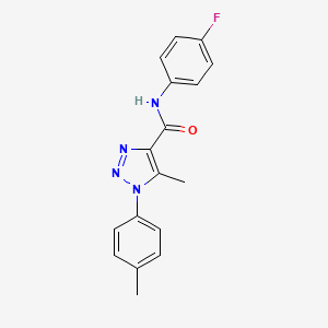 molecular formula C17H15FN4O B11284309 N-(4-fluorophenyl)-5-methyl-1-(4-methylphenyl)-1H-1,2,3-triazole-4-carboxamide 