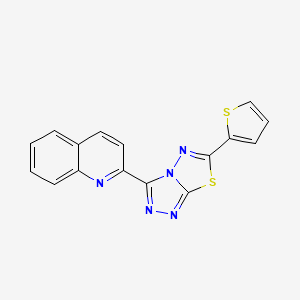 2-[6-(Thiophen-2-yl)[1,2,4]triazolo[3,4-b][1,3,4]thiadiazol-3-yl]quinoline