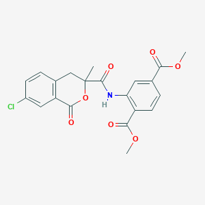 dimethyl 2-{[(7-chloro-3-methyl-1-oxo-3,4-dihydro-1H-isochromen-3-yl)carbonyl]amino}benzene-1,4-dicarboxylate