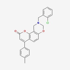 9-(2-chlorobenzyl)-4-(4-methylphenyl)-9,10-dihydro-2H,8H-chromeno[8,7-e][1,3]oxazin-2-one