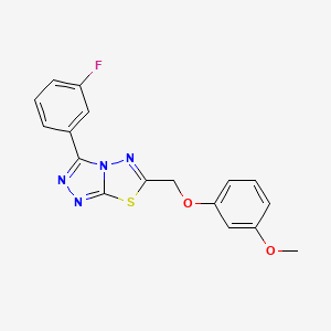 3-(3-Fluorophenyl)-6-[(3-methoxyphenoxy)methyl][1,2,4]triazolo[3,4-b][1,3,4]thiadiazole