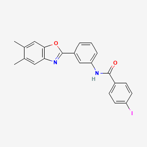 N-[3-(5,6-dimethyl-1,3-benzoxazol-2-yl)phenyl]-4-iodobenzamide