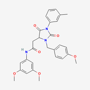 N-(3,5-dimethoxyphenyl)-2-[3-(4-methoxybenzyl)-1-(3-methylphenyl)-2,5-dioxoimidazolidin-4-yl]acetamide