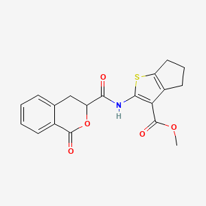 molecular formula C19H17NO5S B11284417 methyl 2-{[(1-oxo-3,4-dihydro-1H-isochromen-3-yl)carbonyl]amino}-5,6-dihydro-4H-cyclopenta[b]thiophene-3-carboxylate 