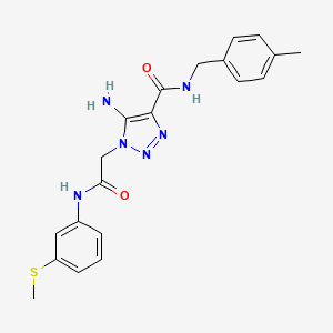 molecular formula C20H22N6O2S B11284442 5-Amino-N-[(4-methylphenyl)methyl]-1-({[3-(methylsulfanyl)phenyl]carbamoyl}methyl)-1H-1,2,3-triazole-4-carboxamide 