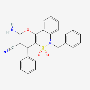 2-Amino-6-(2-methylbenzyl)-4-phenyl-4,6-dihydropyrano[3,2-c][2,1]benzothiazine-3-carbonitrile 5,5-dioxide