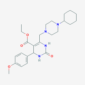 Ethyl 6-[(4-cyclohexylpiperazin-1-yl)methyl]-4-(4-methoxyphenyl)-2-oxo-1,2,3,4-tetrahydropyrimidine-5-carboxylate