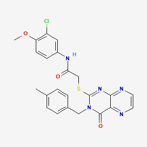 N-(3-chloro-4-methoxyphenyl)-2-({3-[(4-methylphenyl)methyl]-4-oxo-3,4-dihydropteridin-2-yl}sulfanyl)acetamide