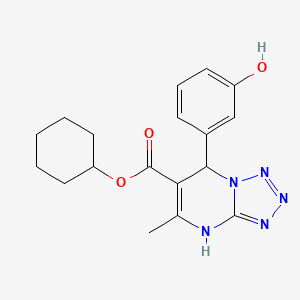 molecular formula C18H21N5O3 B11284471 Cyclohexyl 7-(3-hydroxyphenyl)-5-methyl-4,7-dihydrotetrazolo[1,5-a]pyrimidine-6-carboxylate 