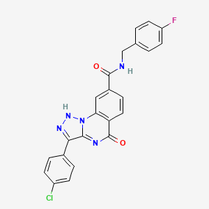 molecular formula C23H15ClFN5O2 B11284517 3-(4-chlorophenyl)-N-(4-fluorobenzyl)-5-oxo-4,5-dihydro-[1,2,3]triazolo[1,5-a]quinazoline-8-carboxamide 