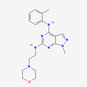 molecular formula C19H25N7O B11284548 1-methyl-N~4~-(2-methylphenyl)-N~6~-[2-(morpholin-4-yl)ethyl]-1H-pyrazolo[3,4-d]pyrimidine-4,6-diamine 