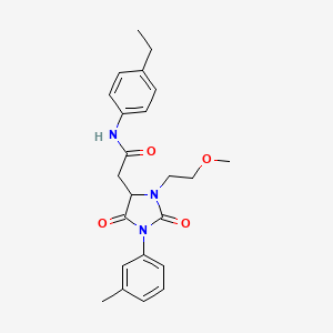 molecular formula C23H27N3O4 B11284568 N-(4-ethylphenyl)-2-[3-(2-methoxyethyl)-1-(3-methylphenyl)-2,5-dioxoimidazolidin-4-yl]acetamide 