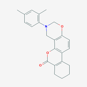 3-(2,4-dimethylphenyl)-3,4,7,8,9,10-hexahydro-2H,6H-benzo[3,4]chromeno[8,7-e][1,3]oxazin-6-one