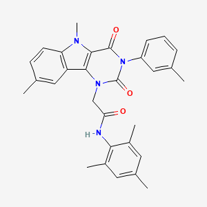 2-(5,8-dimethyl-2,4-dioxo-3-(m-tolyl)-2,3,4,5-tetrahydro-1H-pyrimido[5,4-b]indol-1-yl)-N-mesitylacetamide