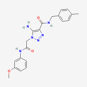 molecular formula C20H22N6O3 B11284597 5-amino-1-{2-[(3-methoxyphenyl)amino]-2-oxoethyl}-N-(4-methylbenzyl)-1H-1,2,3-triazole-4-carboxamide 