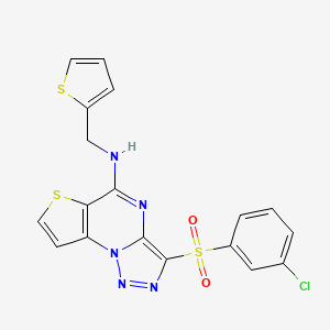 3-(3-chlorophenylsulfonyl)-N-(thiophen-2-ylmethyl)thieno[2,3-e][1,2,3]triazolo[1,5-a]pyrimidin-5-amine