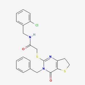 2-((3-benzyl-4-oxo-3,4,6,7-tetrahydrothieno[3,2-d]pyrimidin-2-yl)thio)-N-(2-chlorobenzyl)acetamide